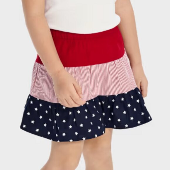 NEW Gymboree Stars Tiered Patriotic American Flag Skirt shorts 4th of July Skort - Picture 2 of 2